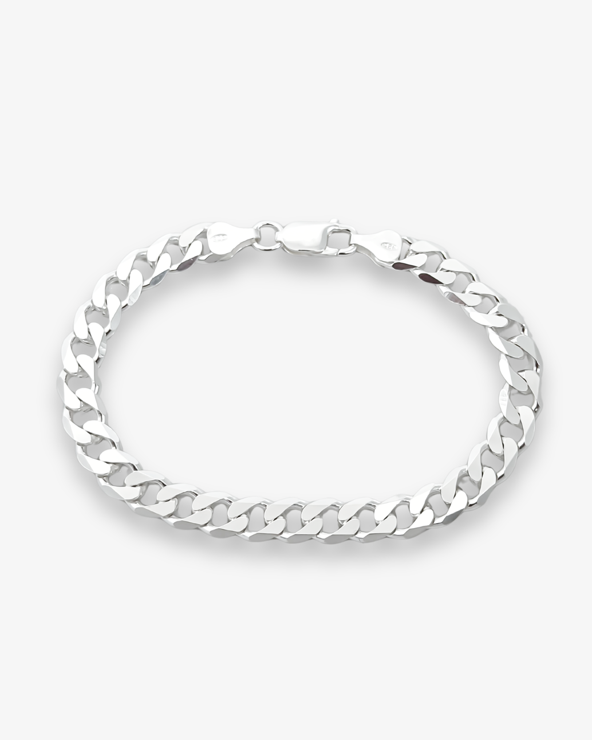 Cheap Sterling Silver Jewellery - Solid 925 Sterling Silver 7mm Curb Bracelet - Italian Made