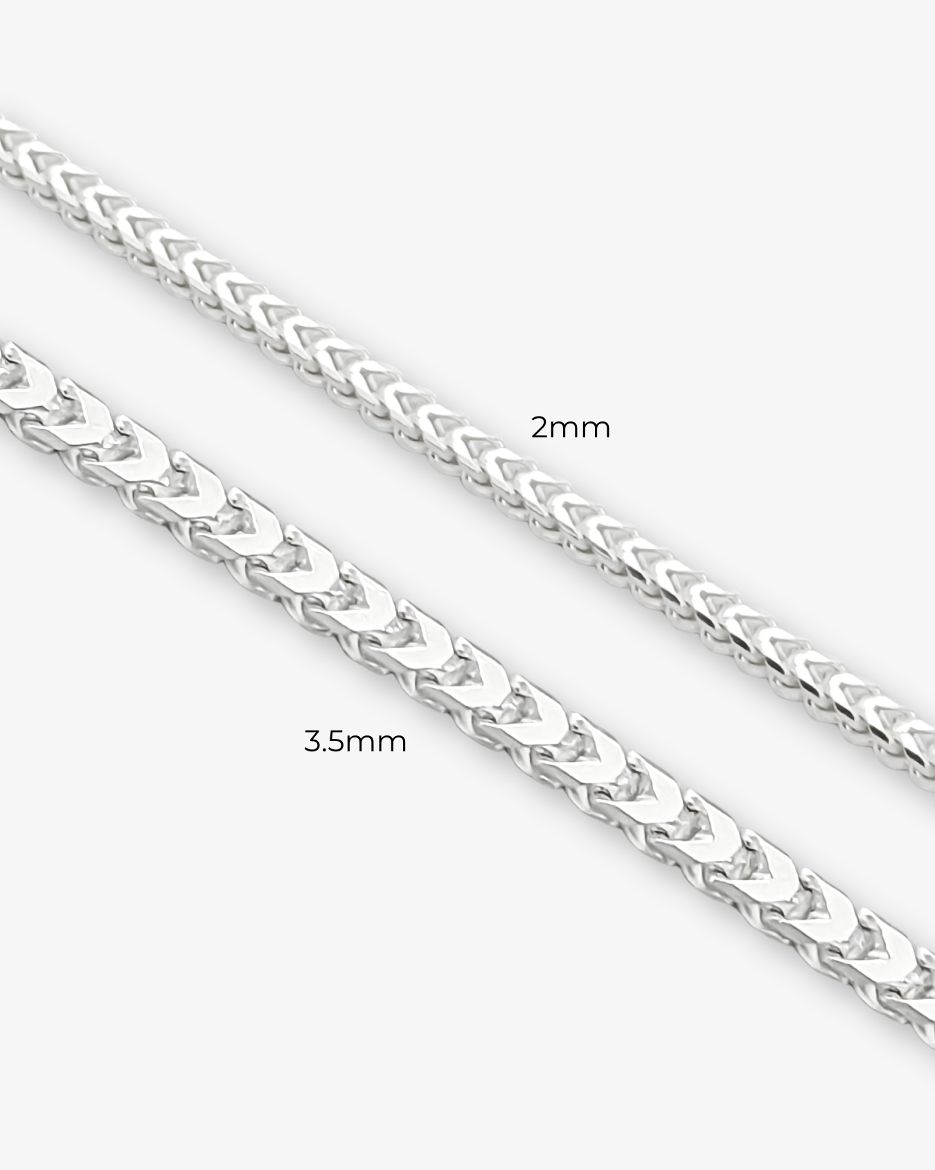 Cheap Sterling Silver Jewellery - Solid 925 Sterling Silver 2mm Franco Chain - Italian Made