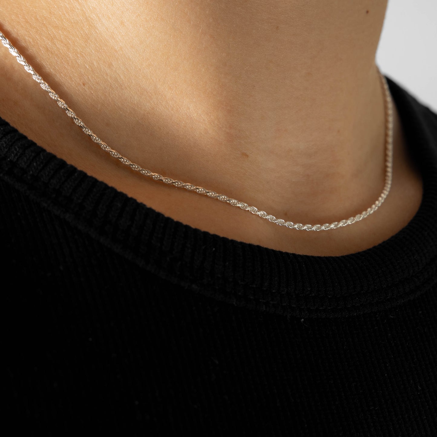 Cheap Sterling Silver Jewellery - Solid 925 Sterling Silver 1.5mm Rope Chain - Italian Made