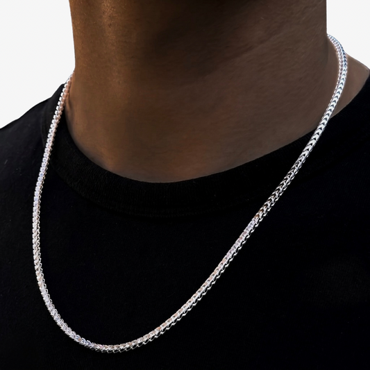 Cheap Sterling Silver Jewellery - Solid 925 Sterling Silver 3.5mm Franco Chain - Italian Made