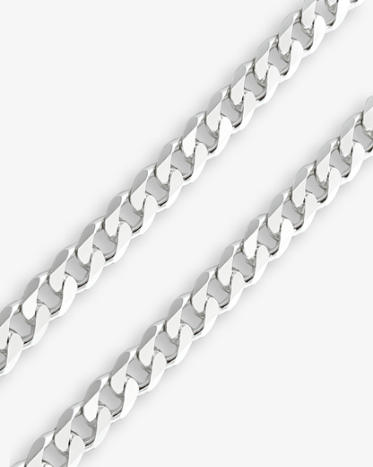 Cheap Sterling Silver Jewellery - Solid 925 Sterling Silver 7mm Curb Chain - Italian Made