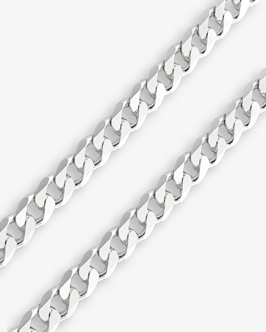 Cheap Sterling Silver Jewellery - Solid 925 Sterling Silver 7mm Curb Chain - Italian Made