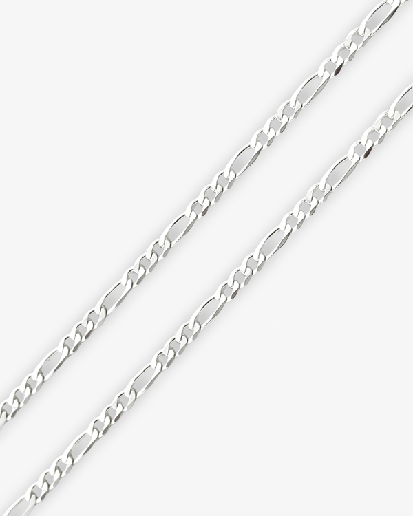 Cheap Sterling Silver Jewellery - Solid 925 Sterling Silver 3mm Figaro Chain - Italian Made