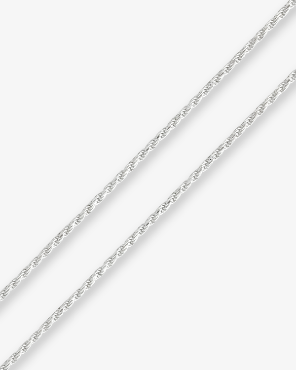 Cheap Sterling Silver Jewellery - Solid 925 Sterling Silver 2mm Rope Chain - Italian Made