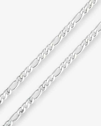 Cheap Sterling Silver Jewellery - Solid 925 Sterling Silver 4mm Figaro Chain - Italian Made