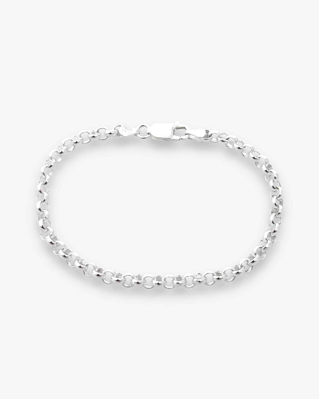 Cheap Sterling Silver Jewellery - Solid 925 Sterling Silver 4mm Belcher Bracelet - Italian Made