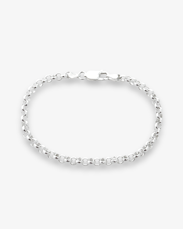 Cheap Sterling Silver Jewellery - Solid 925 Sterling Silver 4mm Belcher Bracelet - Italian Made