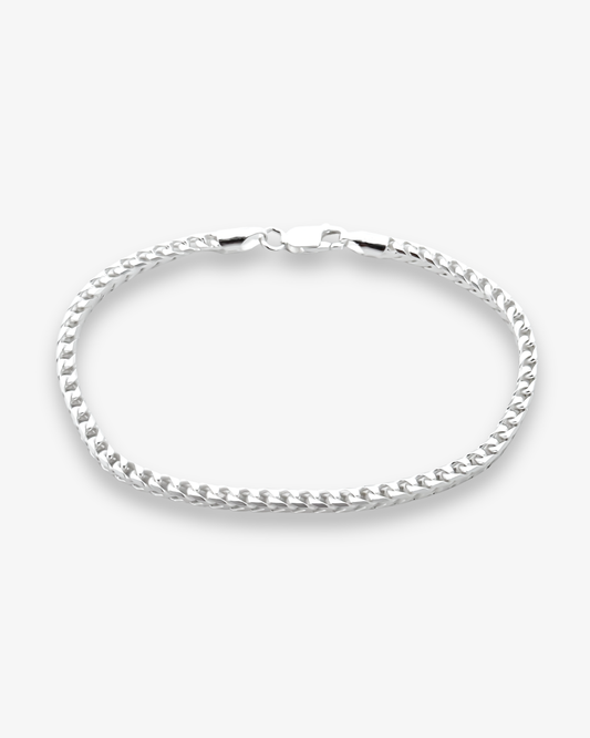 Cheap Sterling Silver Jewellery - Solid 925 Sterling Silver 3.5mm Franco Bracelet - Italian Made