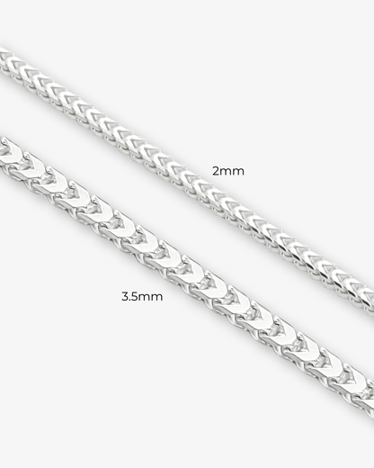 Cheap Sterling Silver Jewellery - Solid 925 Sterling Silver 2mm Franco Chain - Italian Made