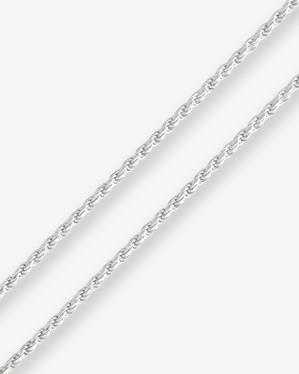 Cheap Sterling Silver Jewellery - Solid 925 Sterling Silver 3mm Rope Chain - Italian Made