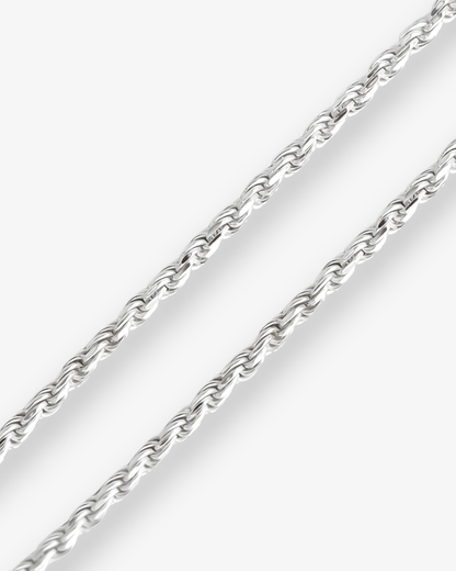 Cheap Sterling Silver Jewellery - Solid 925 Sterling Silver 4mm Rope Chain - Italian Made