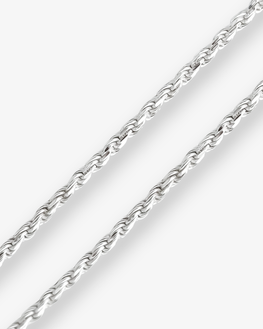 Cheap Sterling Silver Jewellery - Solid 925 Sterling Silver 4mm Rope Chain - Italian Made
