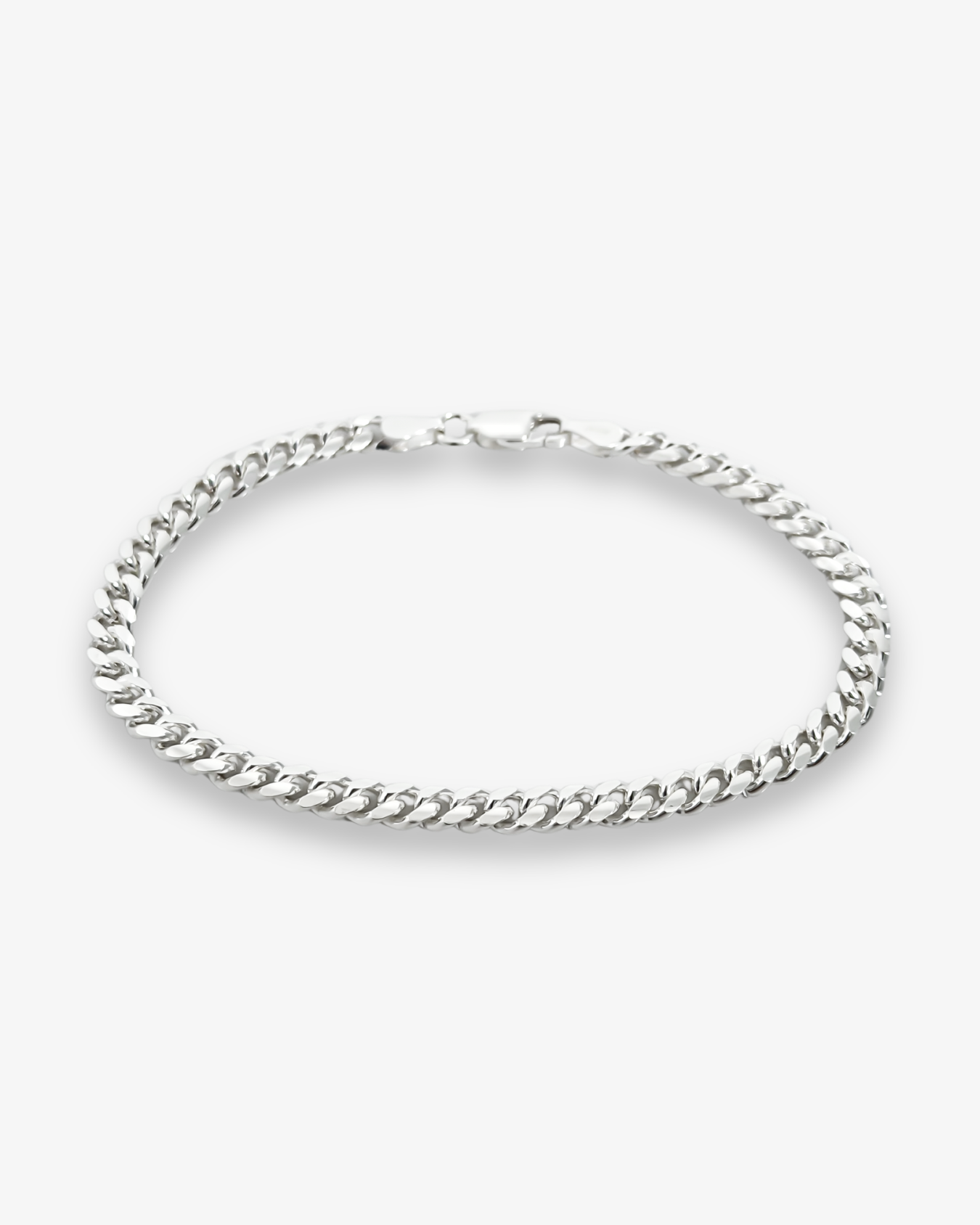 Cheap Sterling Silver Jewellery - Solid 925 Sterling Silver 5mm Cuban Bracelet - Italian Made