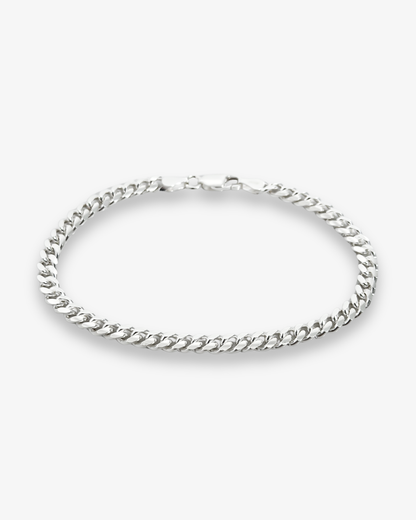 Cheap Sterling Silver Jewellery - Solid 925 Sterling Silver 5mm Cuban Bracelet - Italian Made