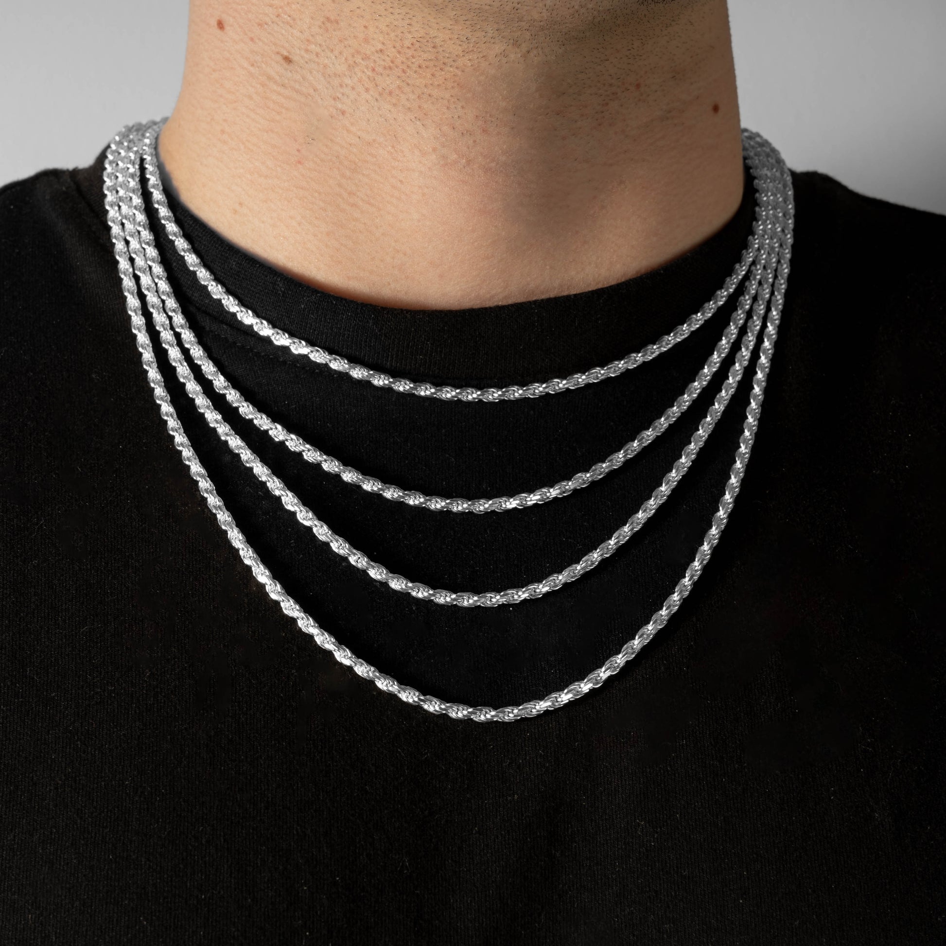 Cheap Sterling Silver Jewellery - Solid 925 Sterling Silver 3mm Rope Chain - Italian Made