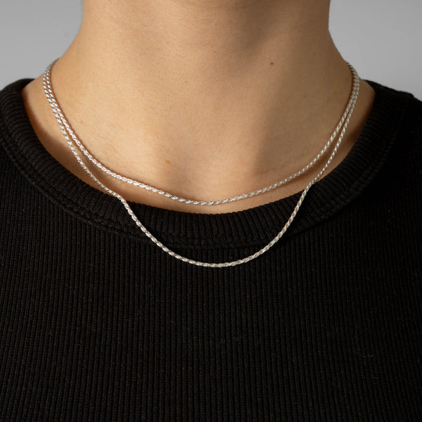 Cheap Sterling Silver Jewellery - Solid 925 Sterling Silver 1.5mm Rope Chain - Italian Made