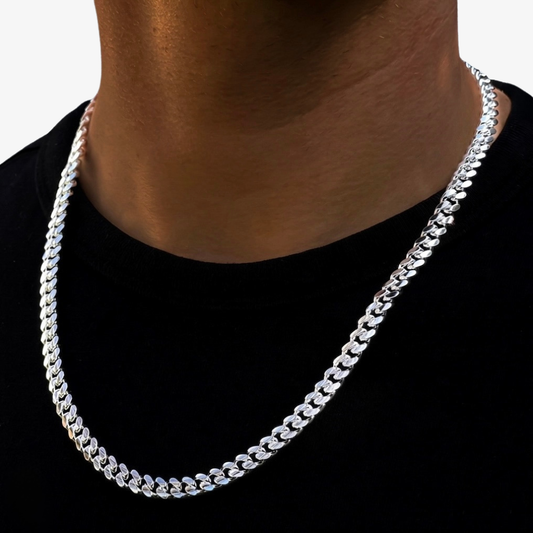 Cheap Sterling Silver Jewellery - Solid 925 Sterling Silver 6.5mm Cuban Chain - Italian Made