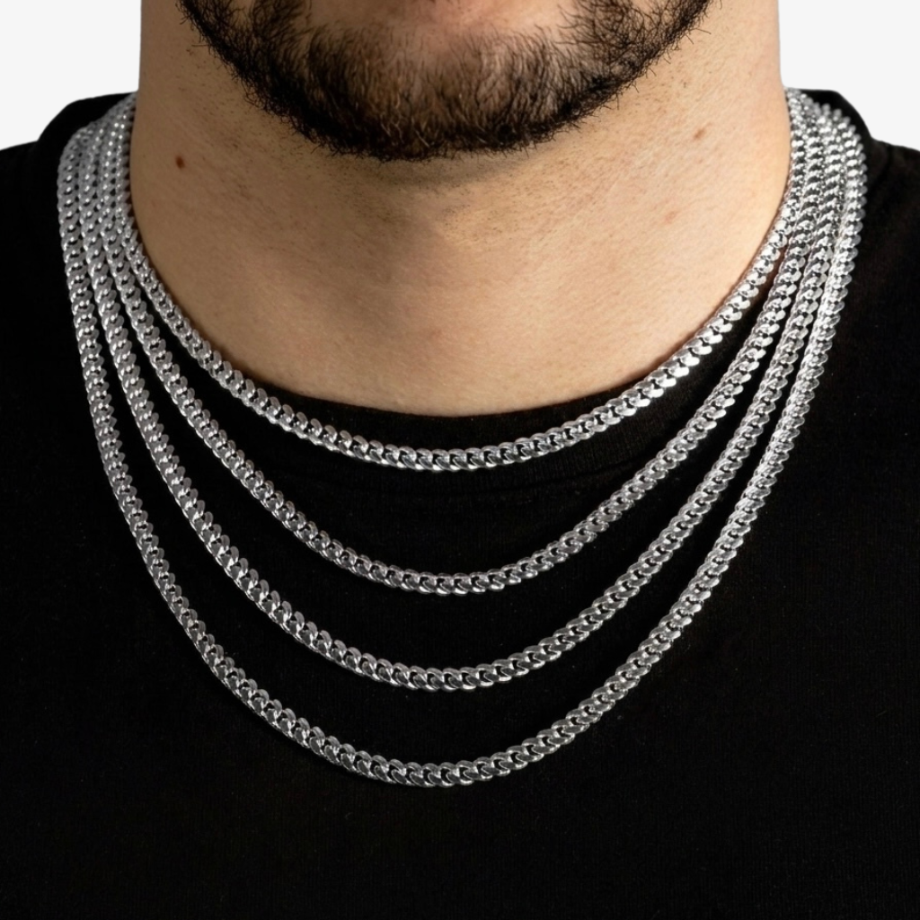 Cheap Sterling Silver Jewellery - Solid 925 Sterling Silver 5mm Cuban Chain - Italian Made
