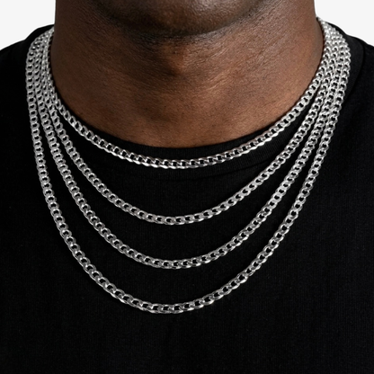 Cheap Sterling Silver Jewellery - Solid 925 Sterling Silver 4mm Curb Chain - Italian Made