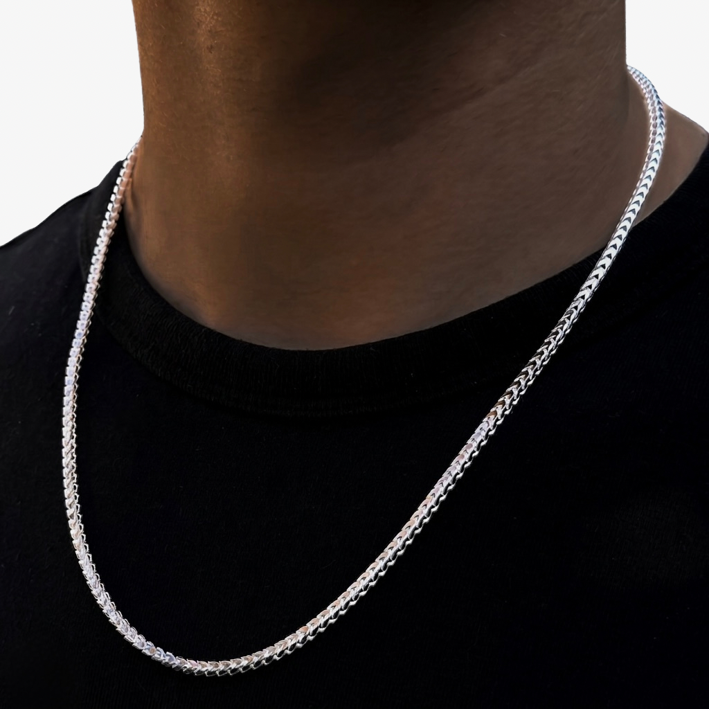 Cheap Sterling Silver Jewellery - Solid 925 Sterling Silver 3.5mm Franco Chain - Italian Made