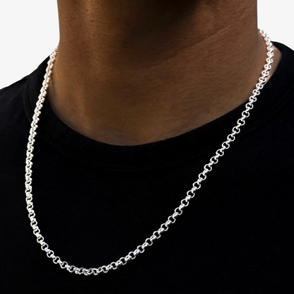 Cheap Sterling Silver Jewellery - Solid 925 Sterling Silver 4mm Belcher Chain - Italian Made