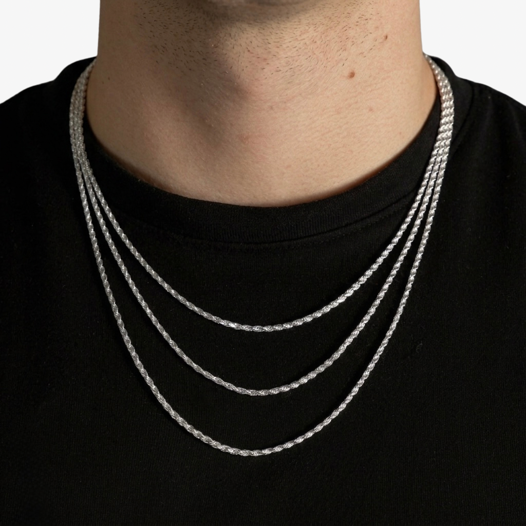 Cheap Sterling Silver Jewellery - Solid 925 Sterling Silver 2mm Rope Chain - Italian Made