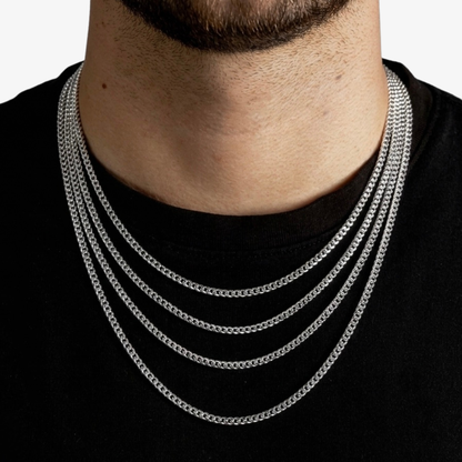 Cheap Sterling Silver Jewellery - Solid 925 Sterling Silver 3mm Cuban Chain - Italian Made