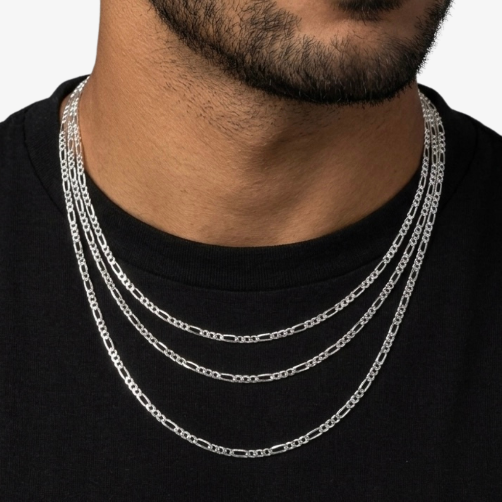 Cheap Sterling Silver Jewellery - Solid 925 Sterling Silver 3mm Figaro Chain - Italian Made