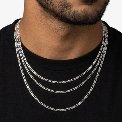 Cheap Sterling Silver Jewellery - Solid 925 Sterling Silver 3mm Figaro Chain - Italian Made